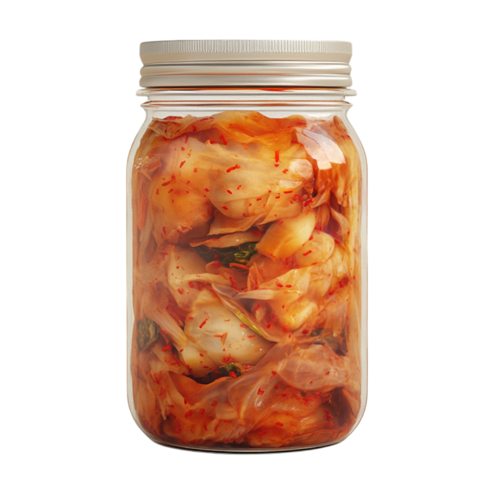 a jar filled with pickled vegetables on a transparent background png
