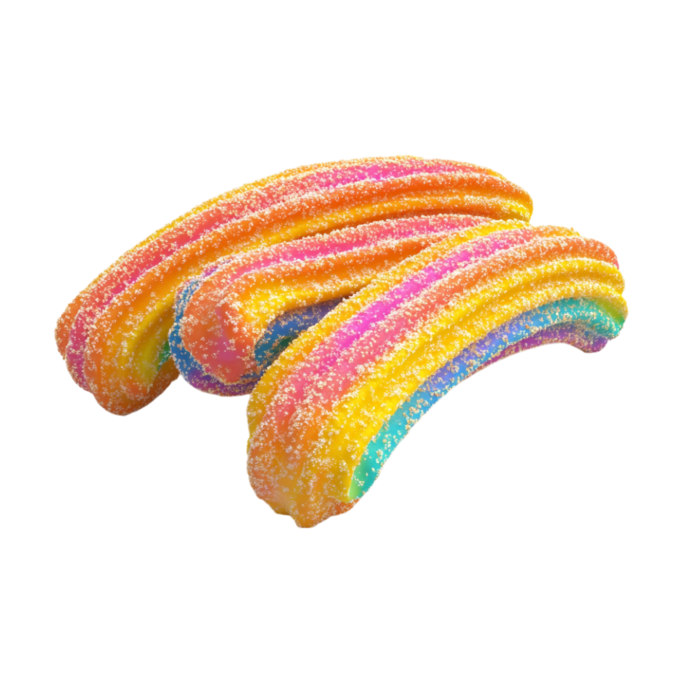 a rainbow colored candy on a transparent background png