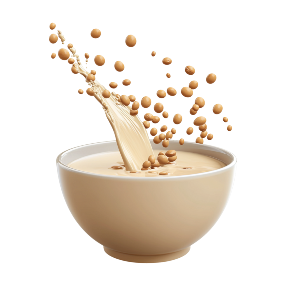a bowl of cereal with milk splashing into it png