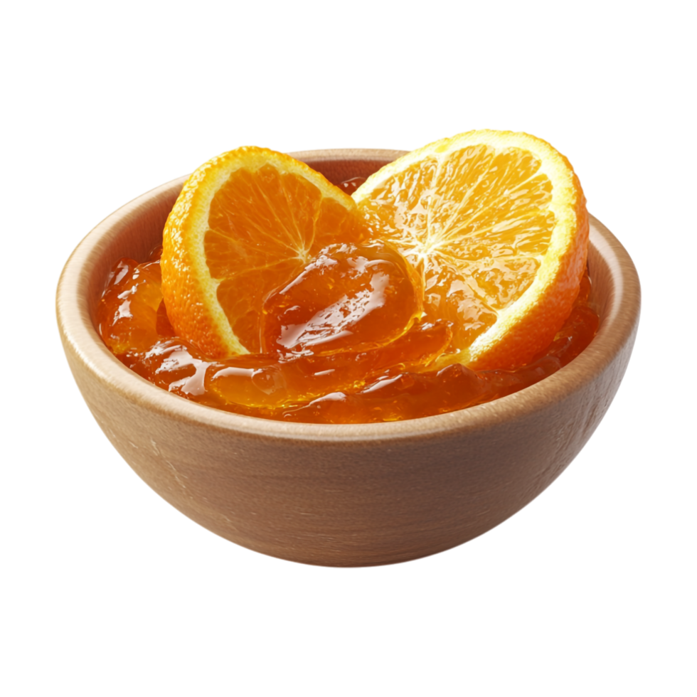 orange juice in a bowl with a slice of orange png