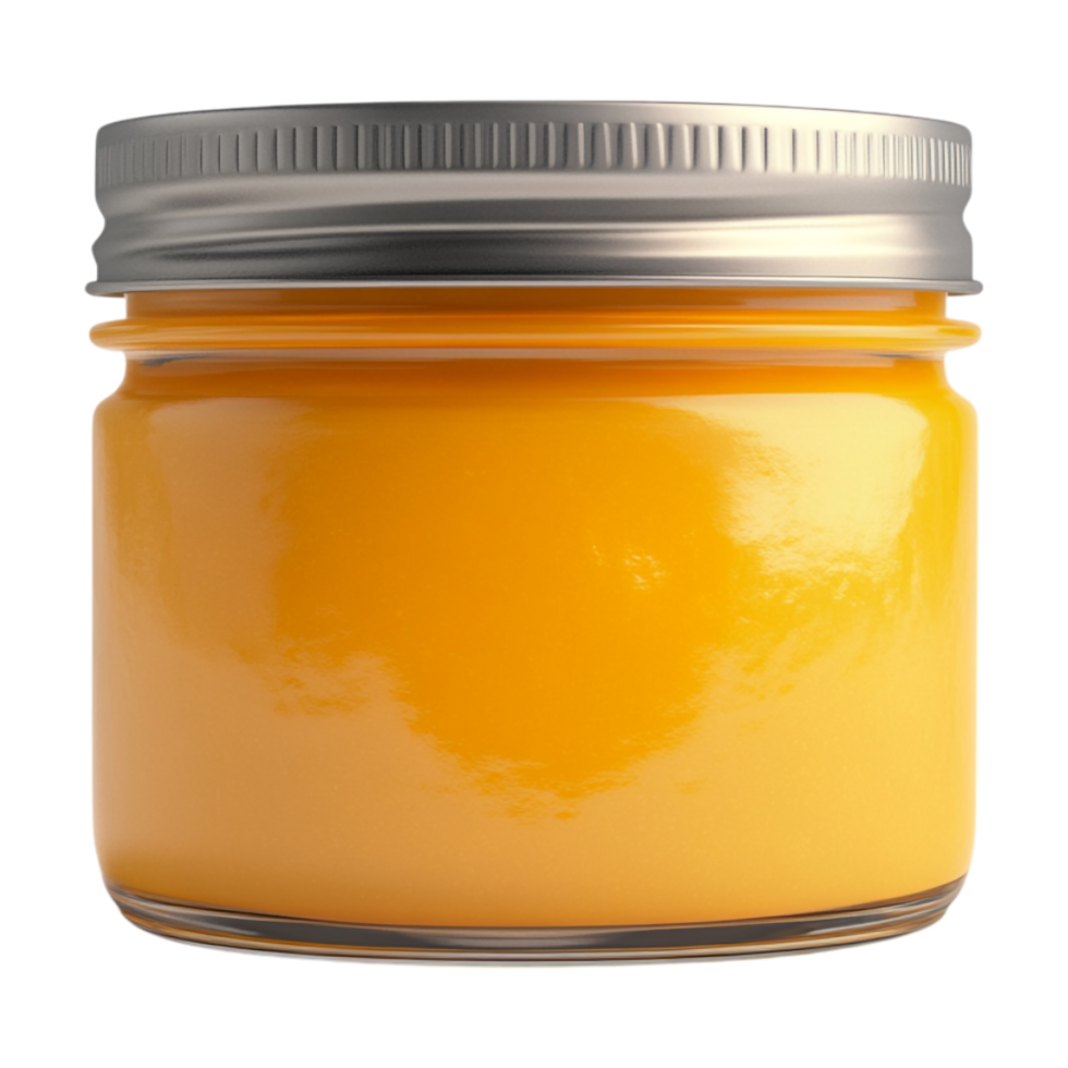 orange jar of honey on transparent background png