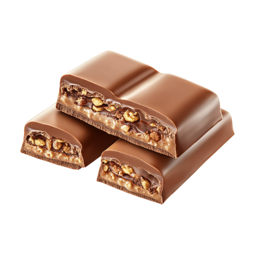 chocolate bar with nuts on transparent background png