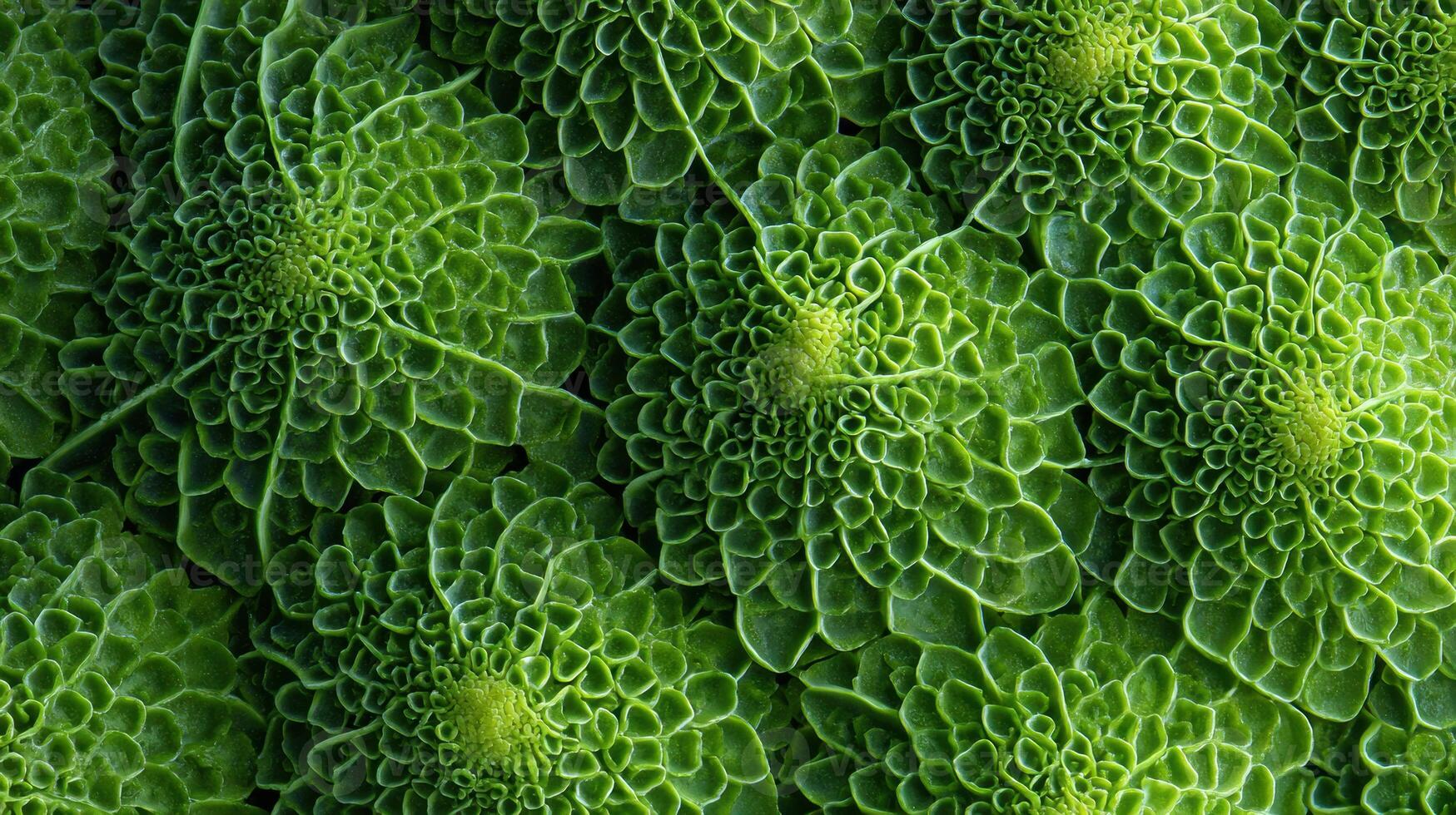 Macro Shot Reveals Intricate Texture of Broccoli With Vibrant Green Patterns Creating an Abstract Appearance photo
