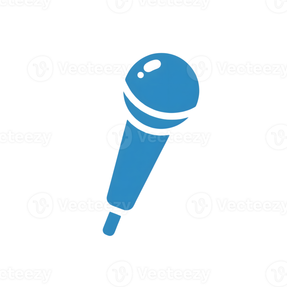 Blue Microphone Icon Simple Design isolated on a transparent background cobalt png