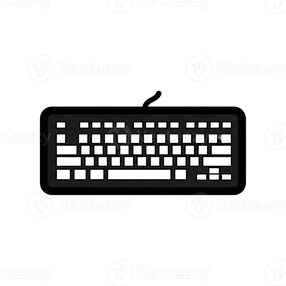Black Computer Keyboard Icon Simple Design isolated on a transparent background black keyboard png