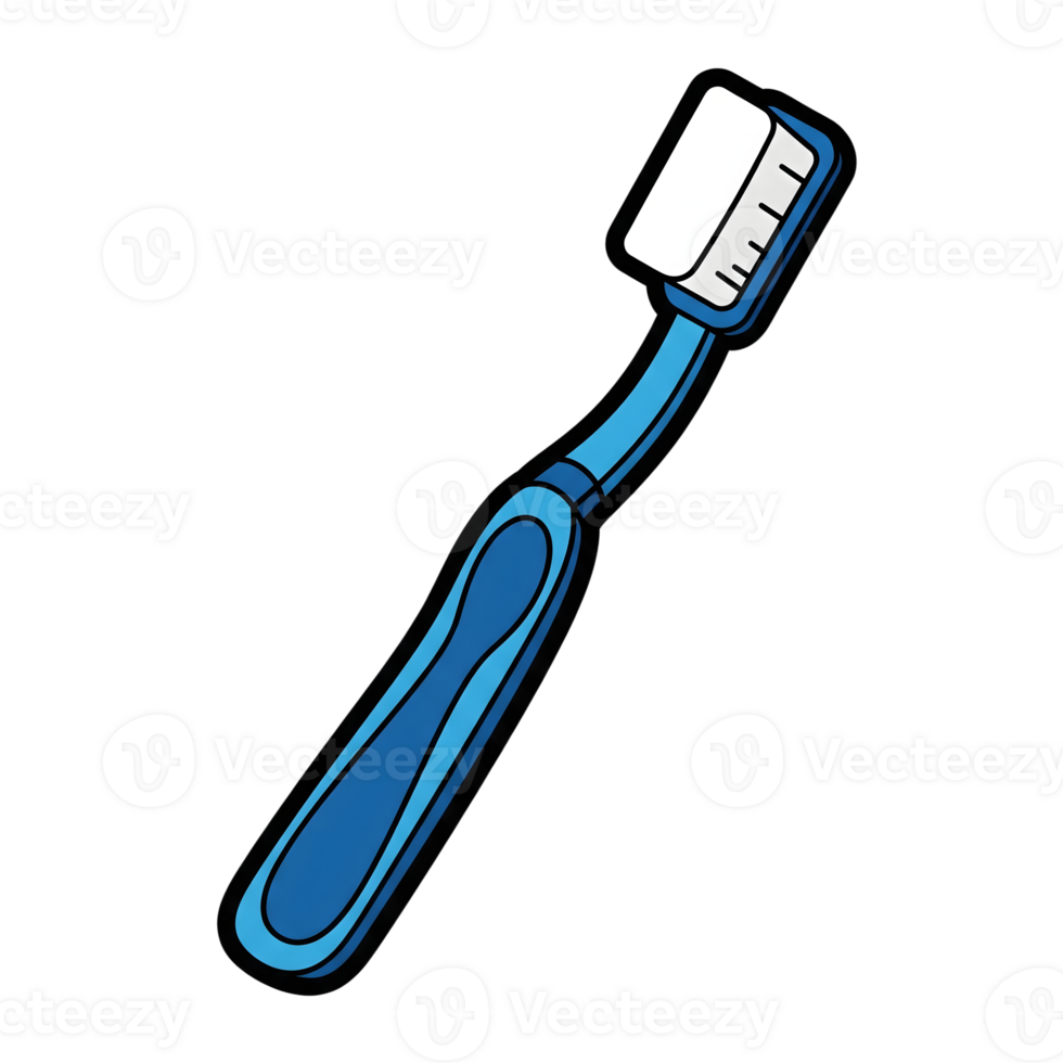 Blue Toothbrush Icon Cartoon Style Illustration isolated on a transparent background png
