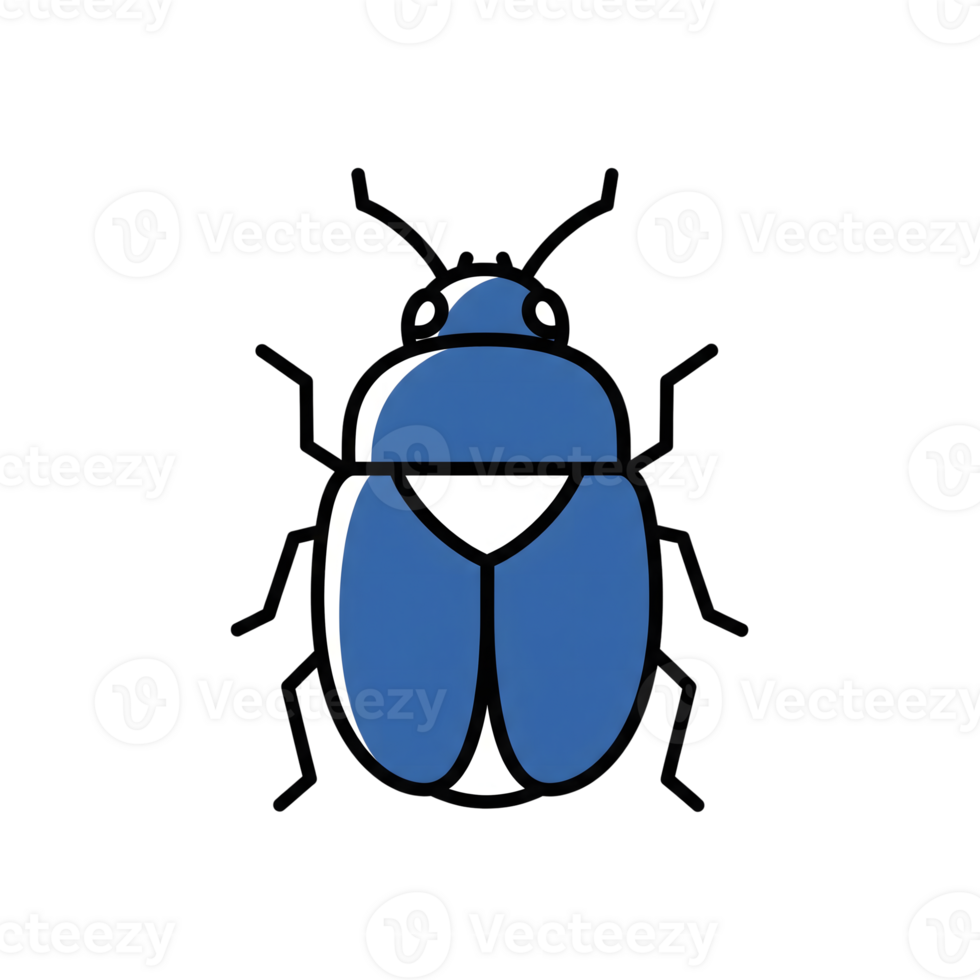 Blue Beetle Bug Cartoon Icon Illustration isolated on a transparent background insect png