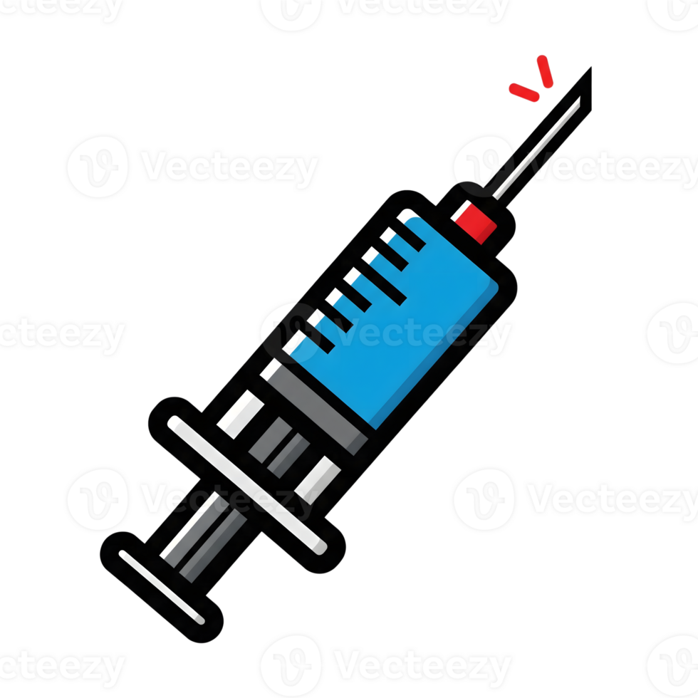 Blue Syringe Medical Icon Injection Healthcare Vaccine Needle isolated on a transparent background png