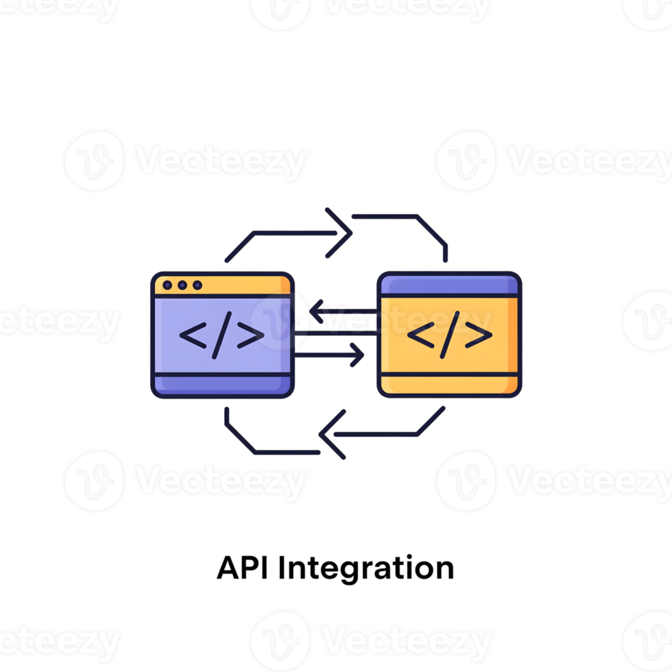A P I Integration Icon Two Color Code Windows Data Exchange isolated on a transparent background png