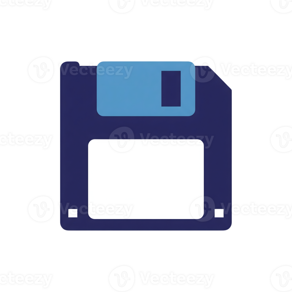Blue and Dark Blue Floppy Disk Icon isolated on a transparent background diskette png