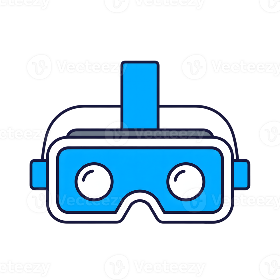 Blue Virtual Reality Headset Icon Design isolated on a transparent background glasses png