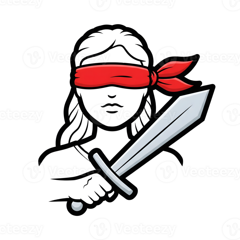 Blindfolded Woman Holding a Sword Icon isolated on a transparent background female png