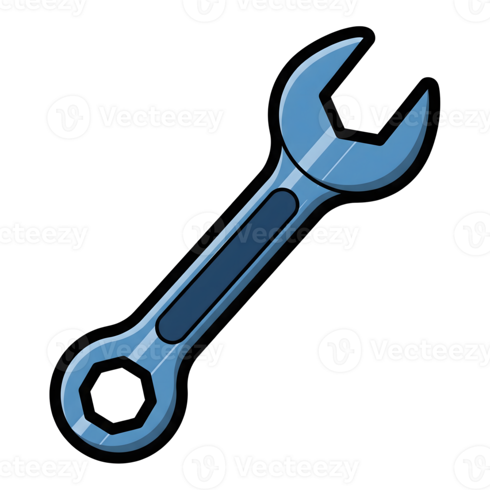 Blue Wrench Tool Icon Mechanic Repair Service isolated on a transparent background png