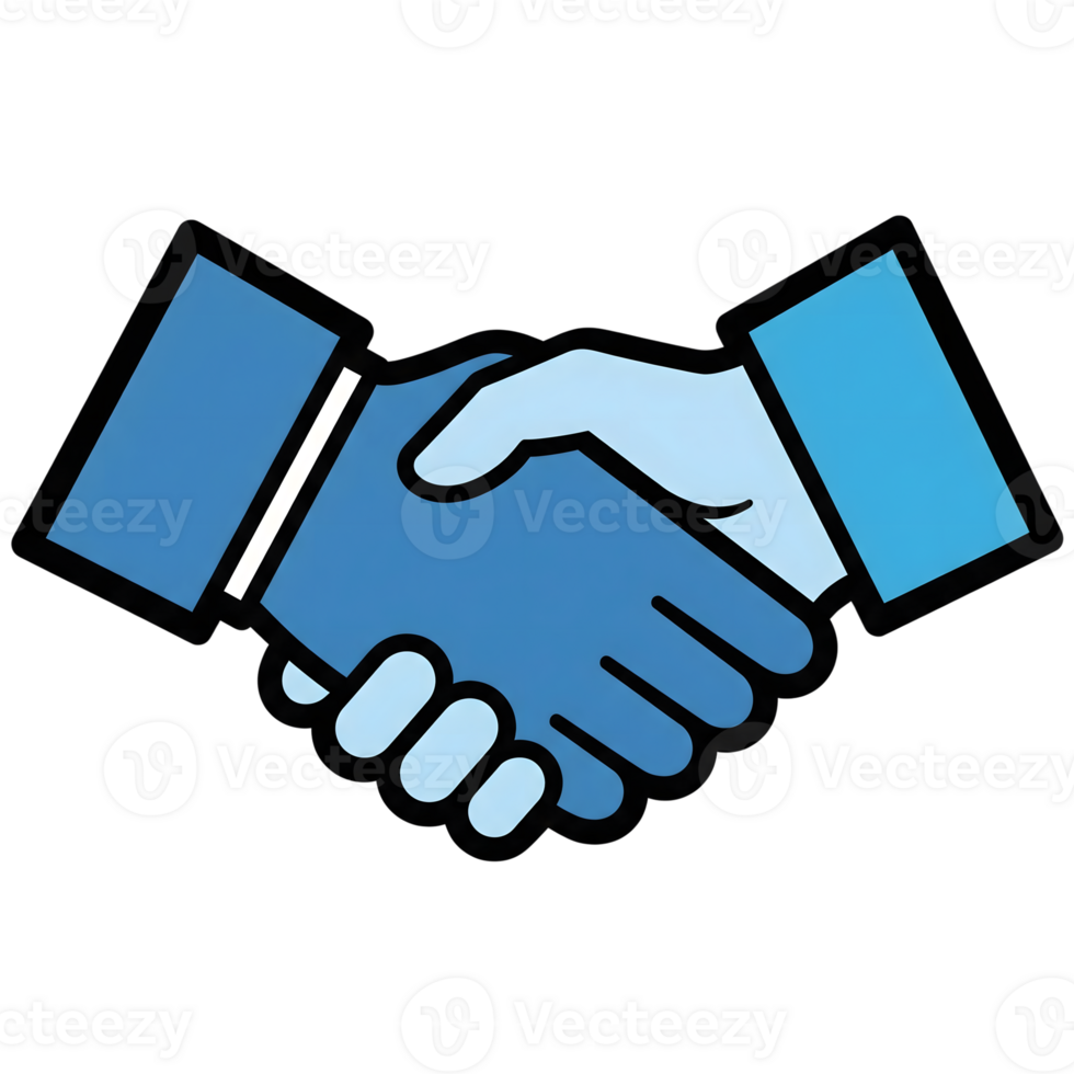Blue Handshake Icon Business Deal Agreement Partnership Collaboration isolated on a transparent background png