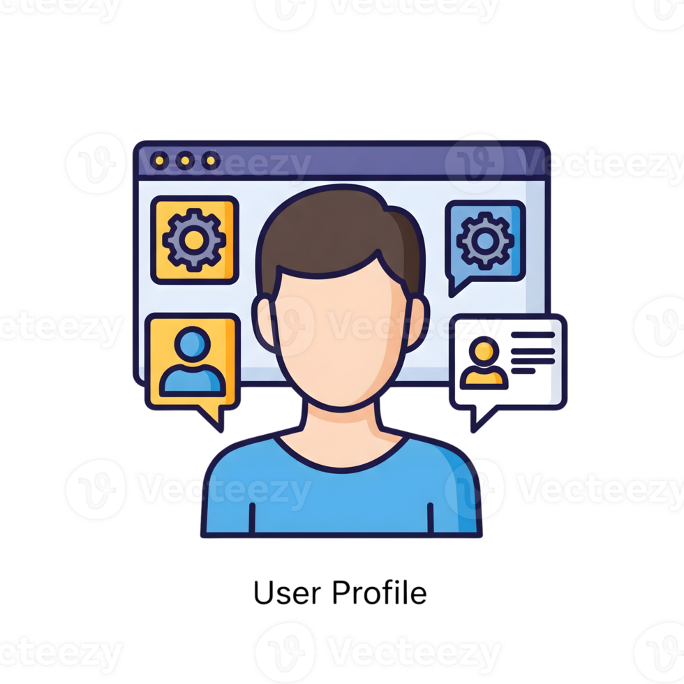 Blue Shirt User Profile Icon Webpage Settings Avatar isolated on a transparent background png
