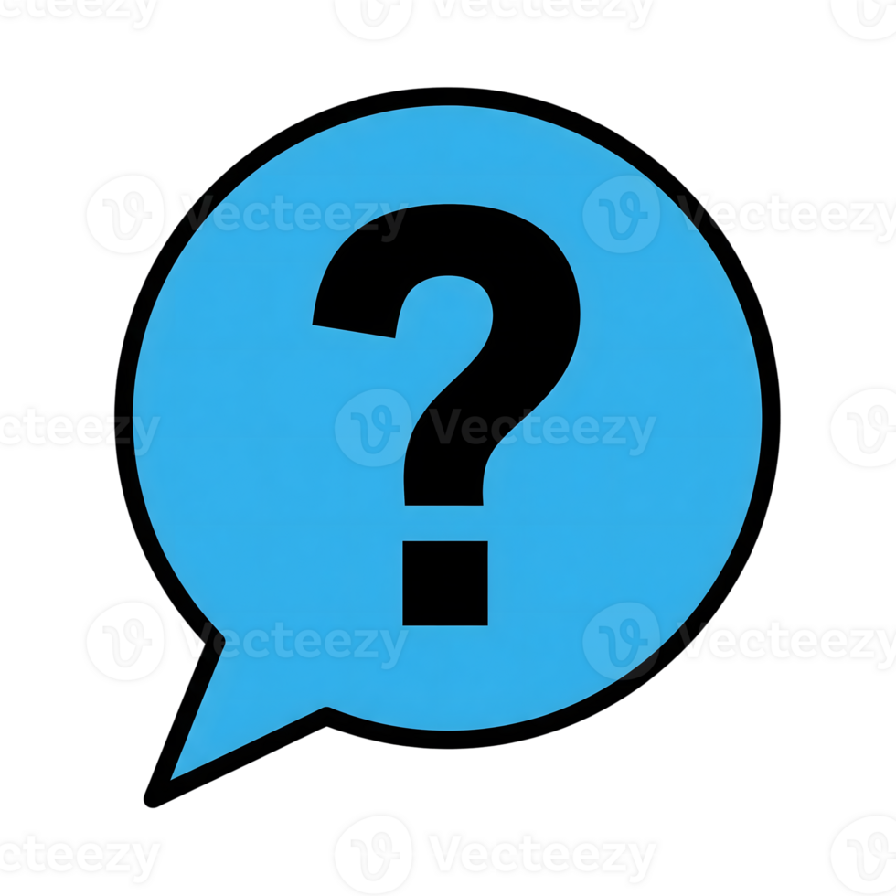Blue Speech Bubble Question Mark Icon isolated on a transparent background image png
