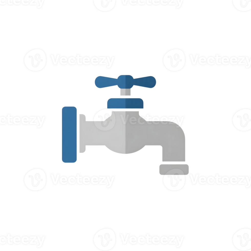 Gray and Blue Water Faucet Icon isolated on a transparent background plumbing png