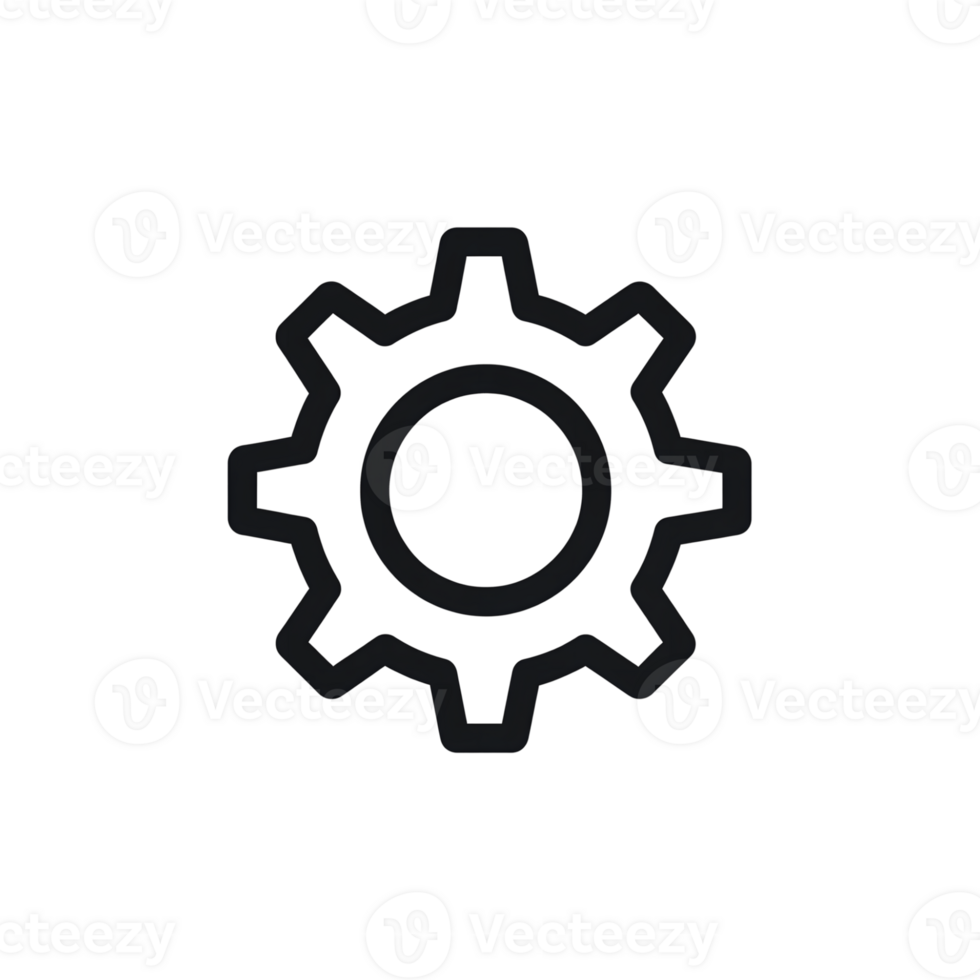 Dark Gray Gear Cogwheel Icon Silhouette isolated on a transparent background gear icon png