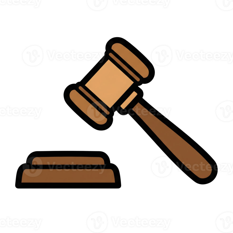 Brown Gavel and Sound Block Icon Illustration isolated on a transparent background png