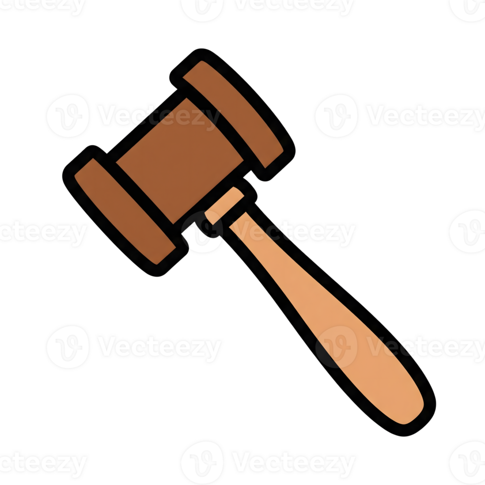 Brown Wooden Gavel Icon Illustration Isolated on a transparent background judge auction png