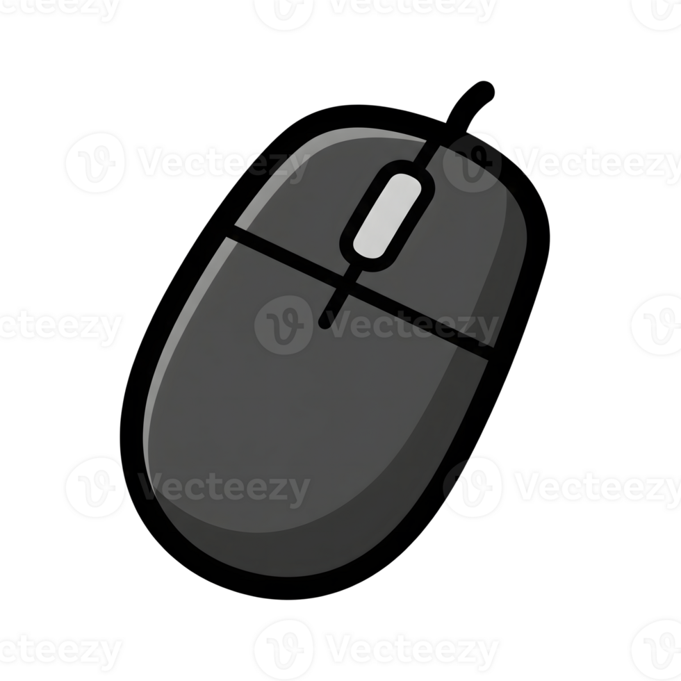 Gray Computer Mouse Icon Simple Design isolated on a transparent background gray mouse png
