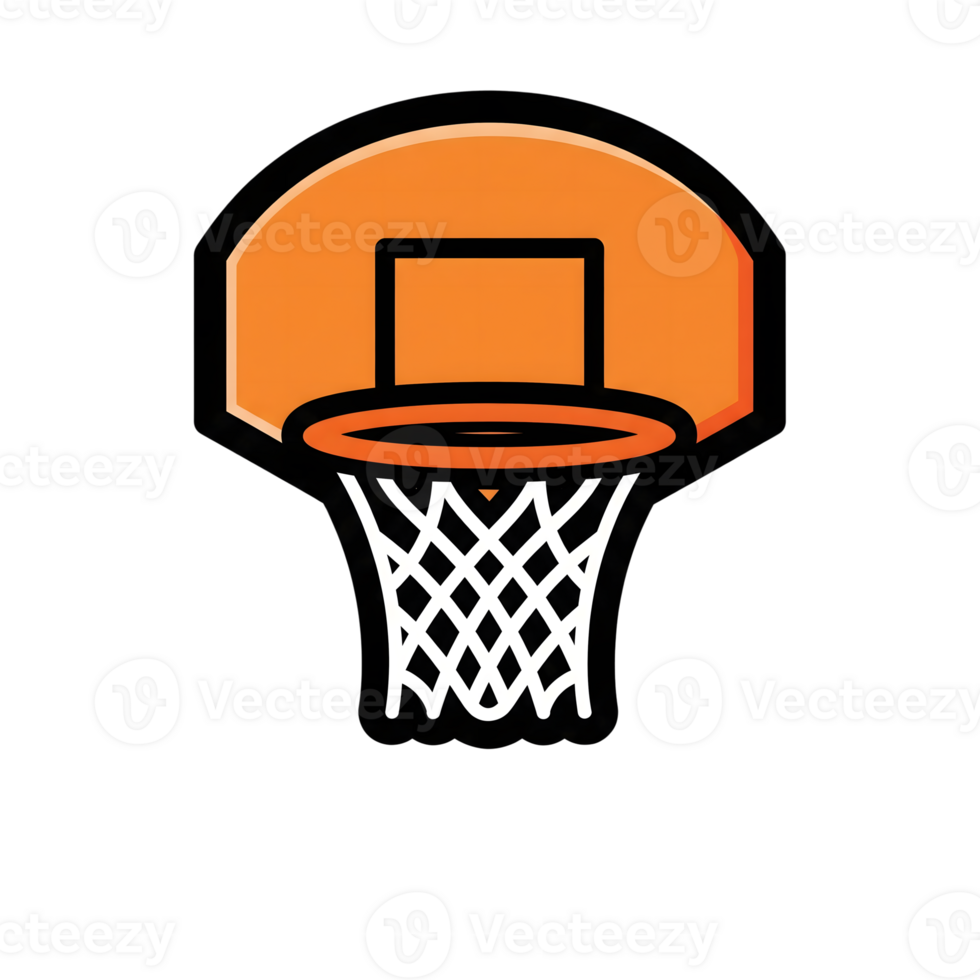 Orange Basketball Hoop Backboard Net Icon isolated on a transparent background image png