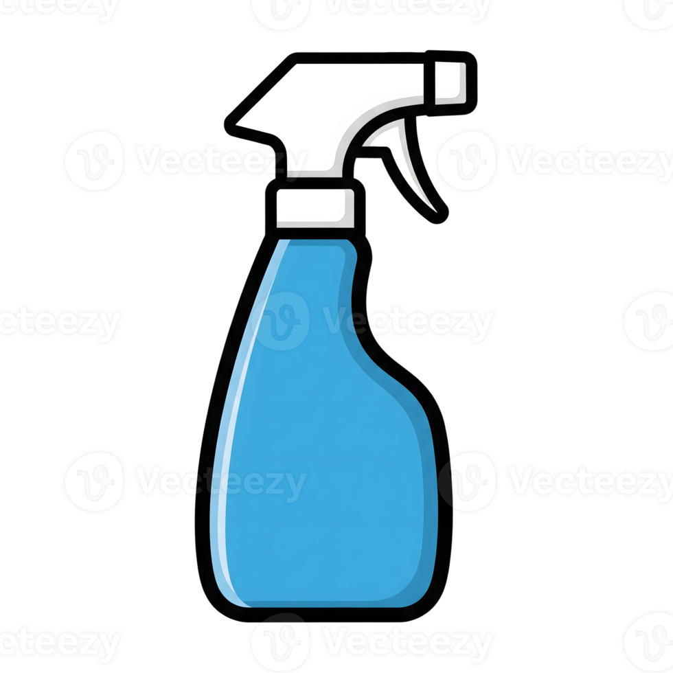 Light Blue Spray Bottle Cleaning Product Icon isolated on a transparent background png