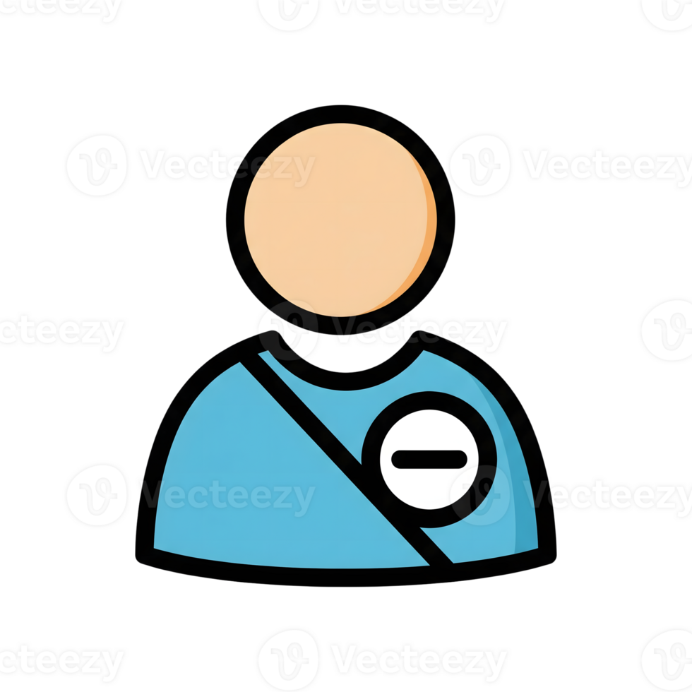 Light Blue Person Icon Negative Symbol Profile Avatar isolated on a transparent background png
