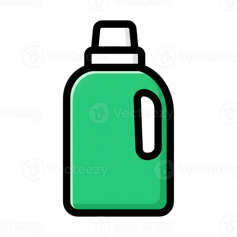 Green Plastic Bottle Detergent Container Icon isolated on a transparent background png