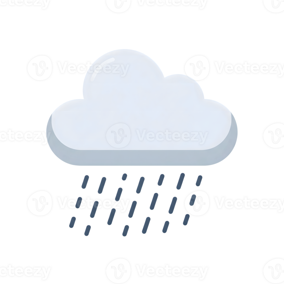 Light Blue Cloud with Dark Gray Rain Drops Icon isolated on a transparent background png