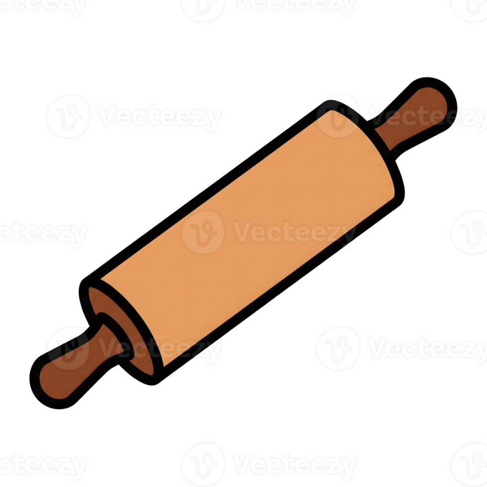 Light Orange Wooden Rolling Pin Baking Icon isolated on a transparent background png