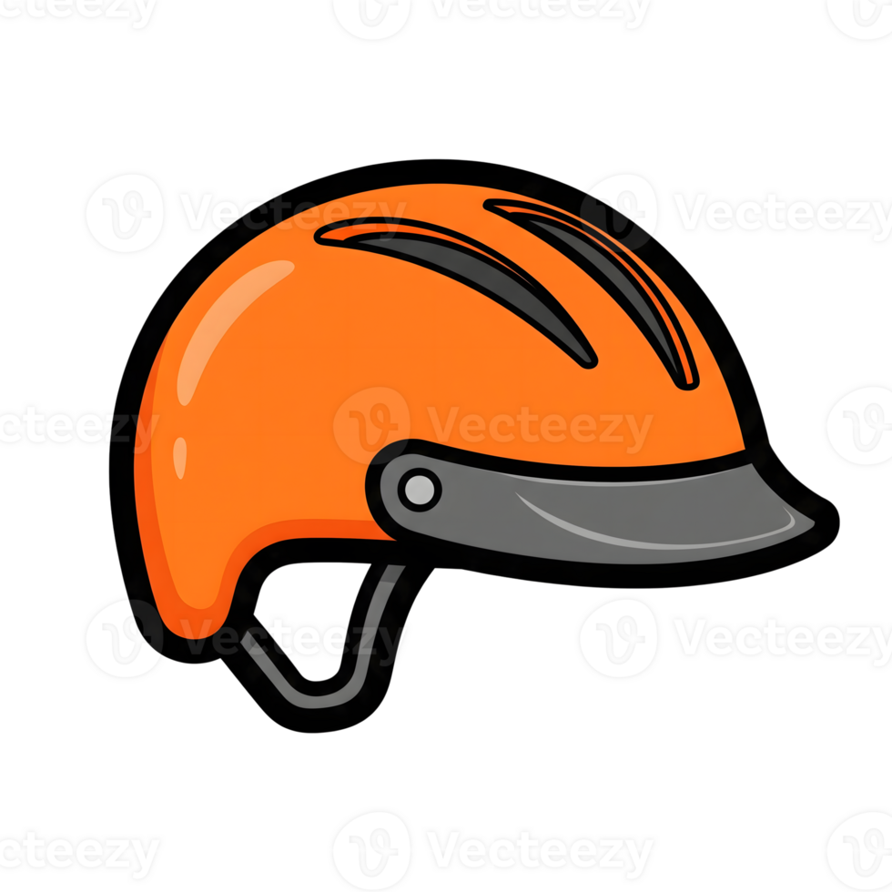 Orange Bicycle Helmet Icon Illustration Safety Gear isolated on a transparent background png