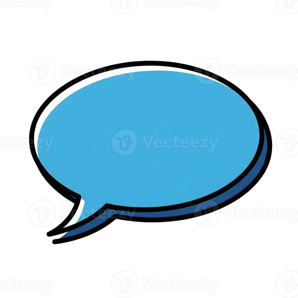 Light Blue Speech Bubble Cartoon Icon Graphic Design Element isolated on a transparent background png