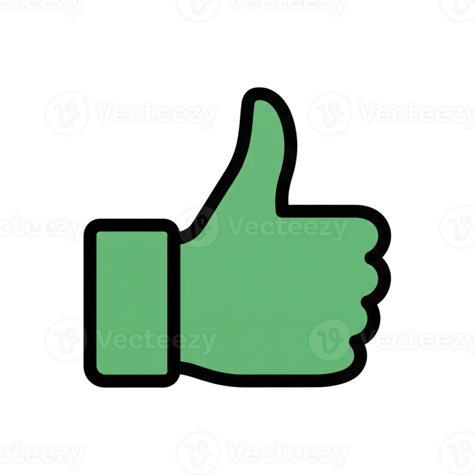 Green Thumbs Up Icon Hand Gesture Approval Symbol isolated on a transparent background png