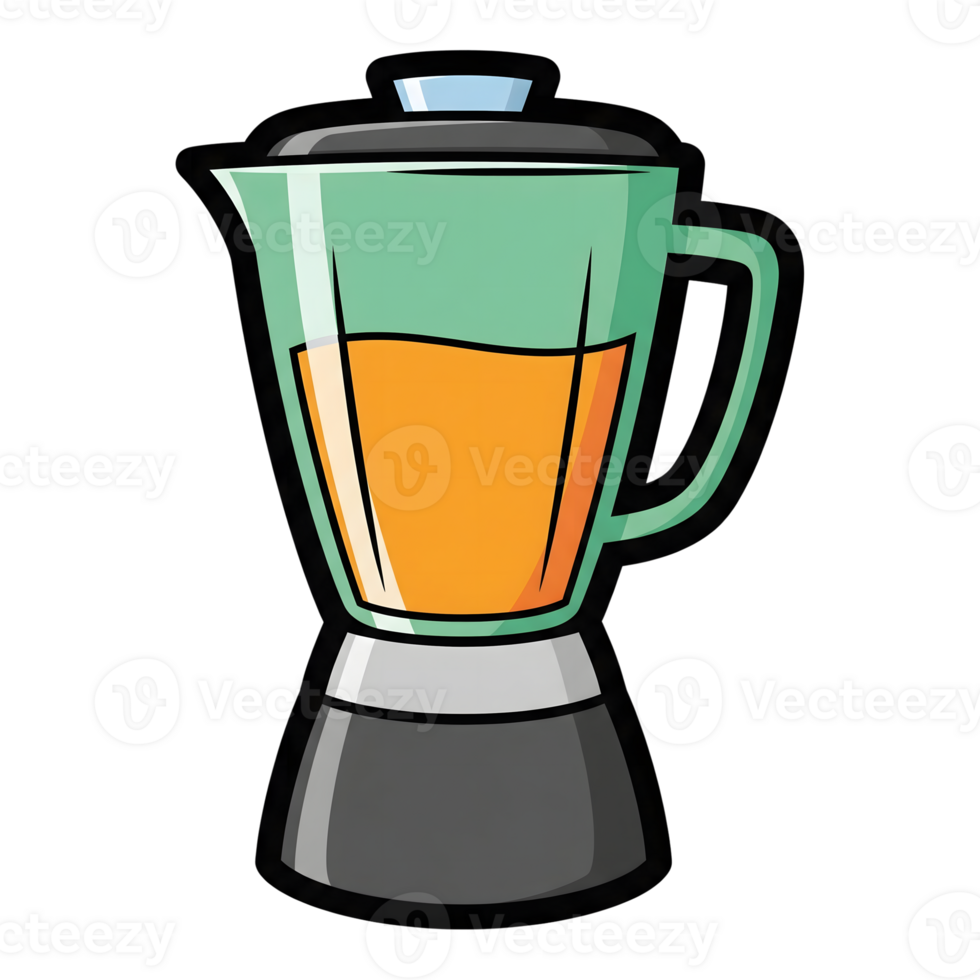 Green Blender with Orange Juice Isolated on a transparent background kitchen appliance png