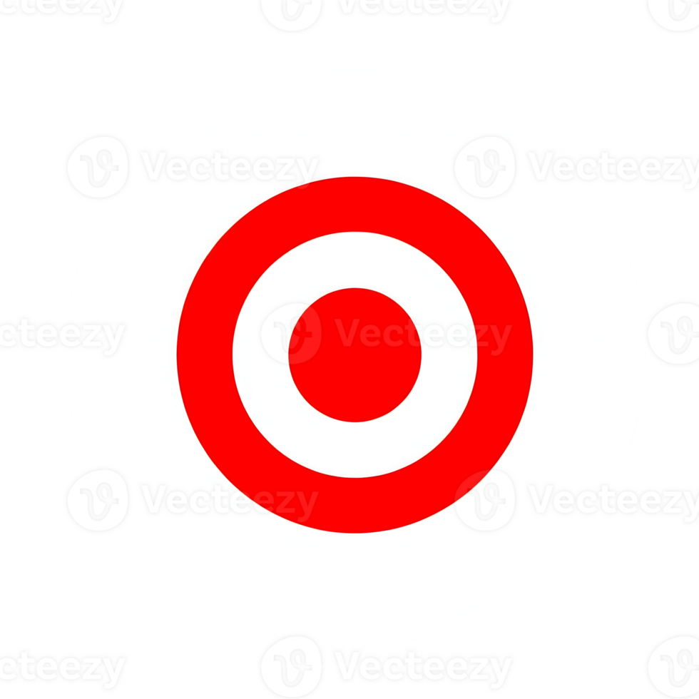 Red and White Concentric Circles Target Icon isolated on a transparent background png