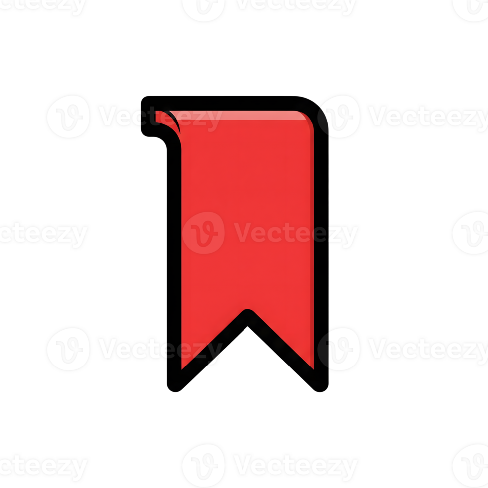 Red Bookmark Icon App Interface Element isolated on a transparent background image png