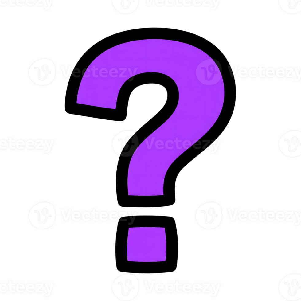 Purple Question Mark Icon Bold Outline isolated on a transparent background violet png