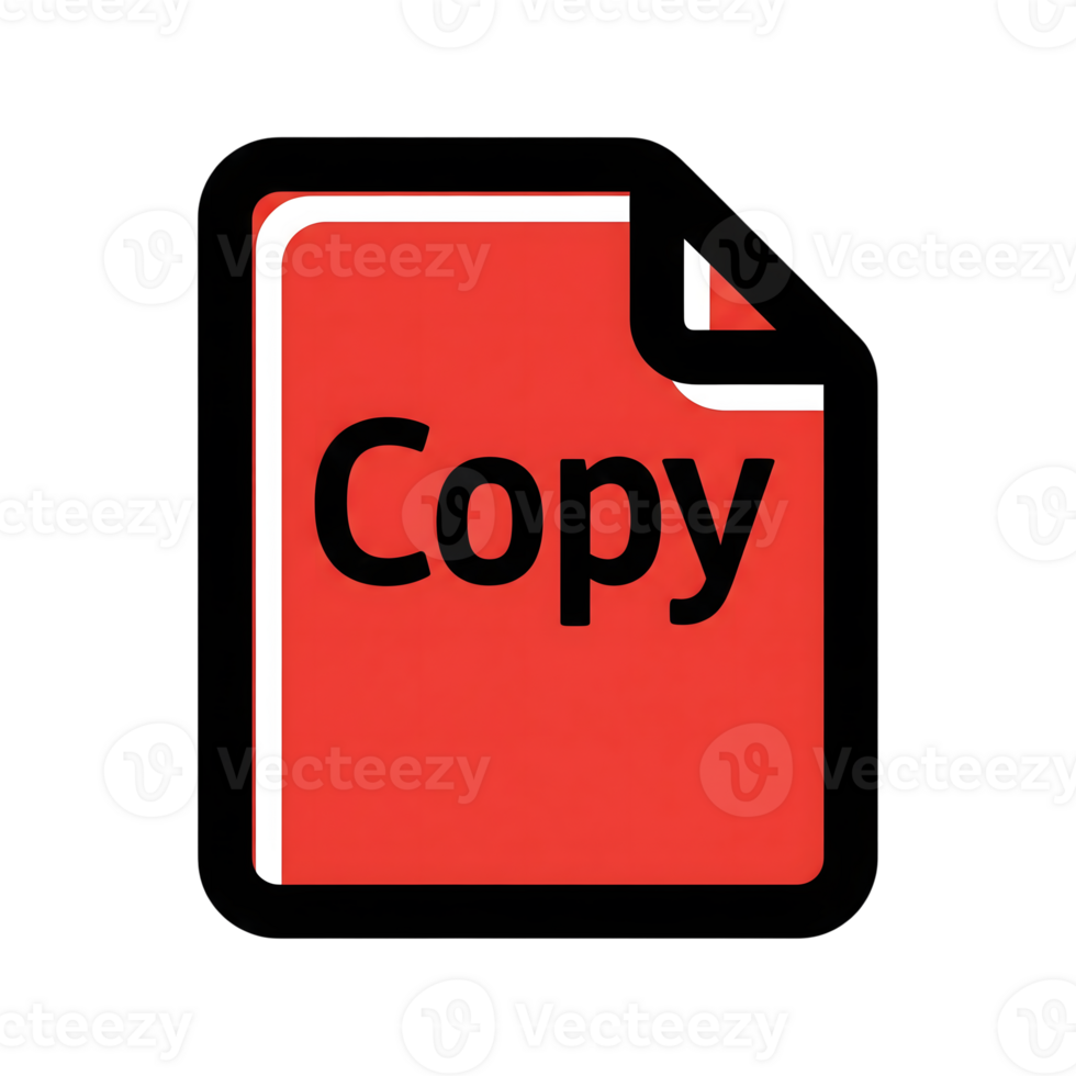 Red Document Icon Copy File Symbol Illustration isolated on a transparent background png