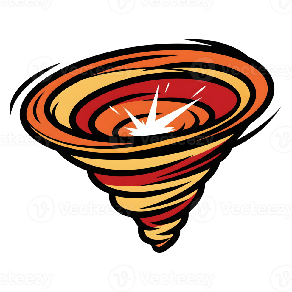 Orange Red Swirling Tornado Icon Graphic Design isolated on a transparent background png