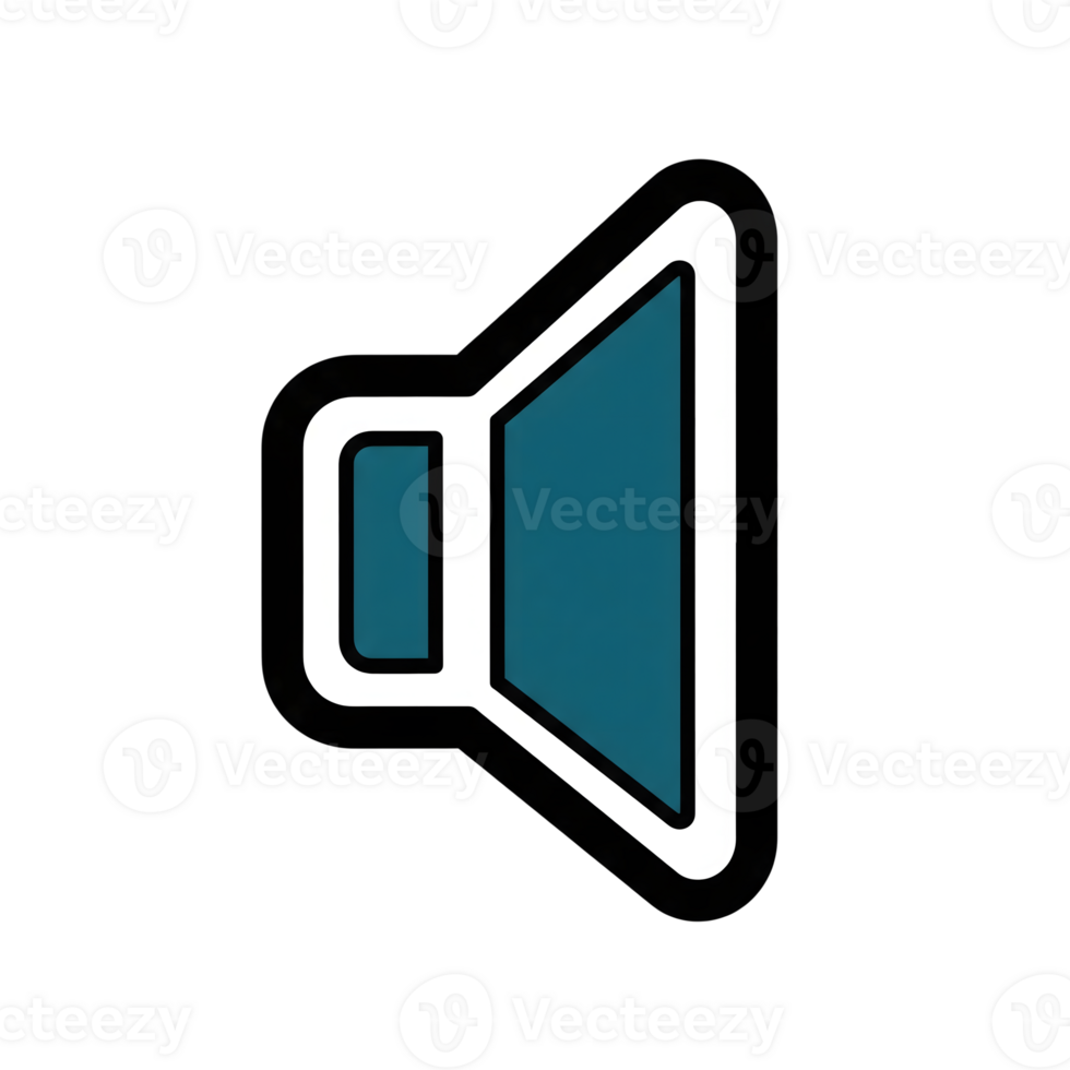 Teal Blue Speaker Icon Volume Control Sound Symbol isolated on a transparent background png