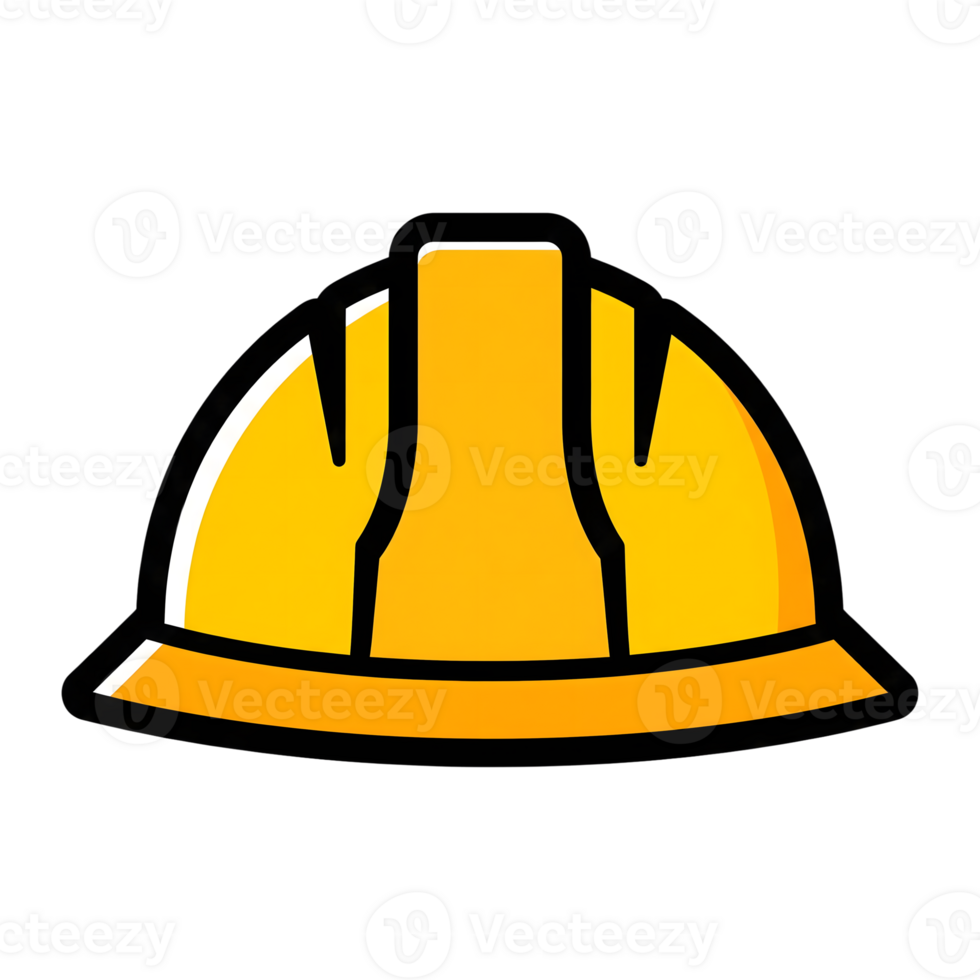 Yellow Hard Hat Safety Icon Construction Worker Helmet isolated on a transparent background png