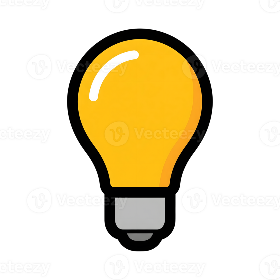Yellow Lightbulb Icon Bright Idea Symbol isolated on a transparent background png