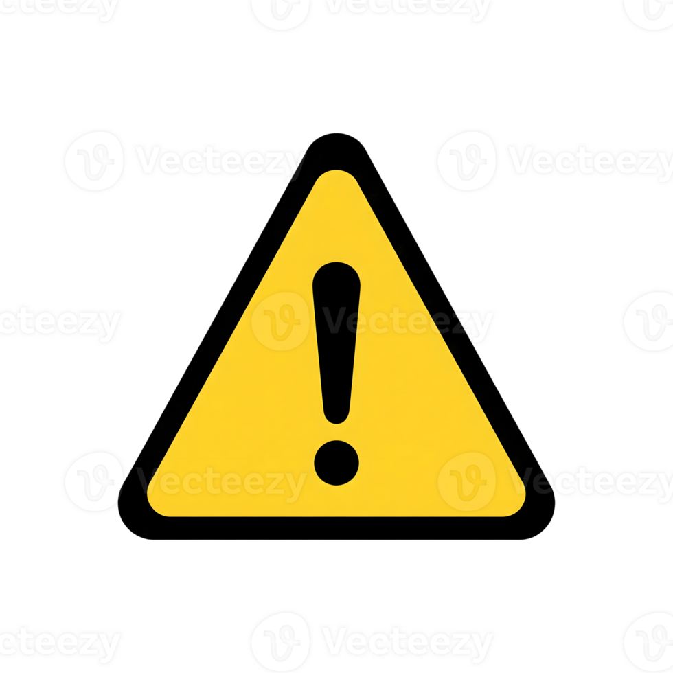Yellow Triangle Warning Sign Black Exclamation Icon isolated on a transparent background png