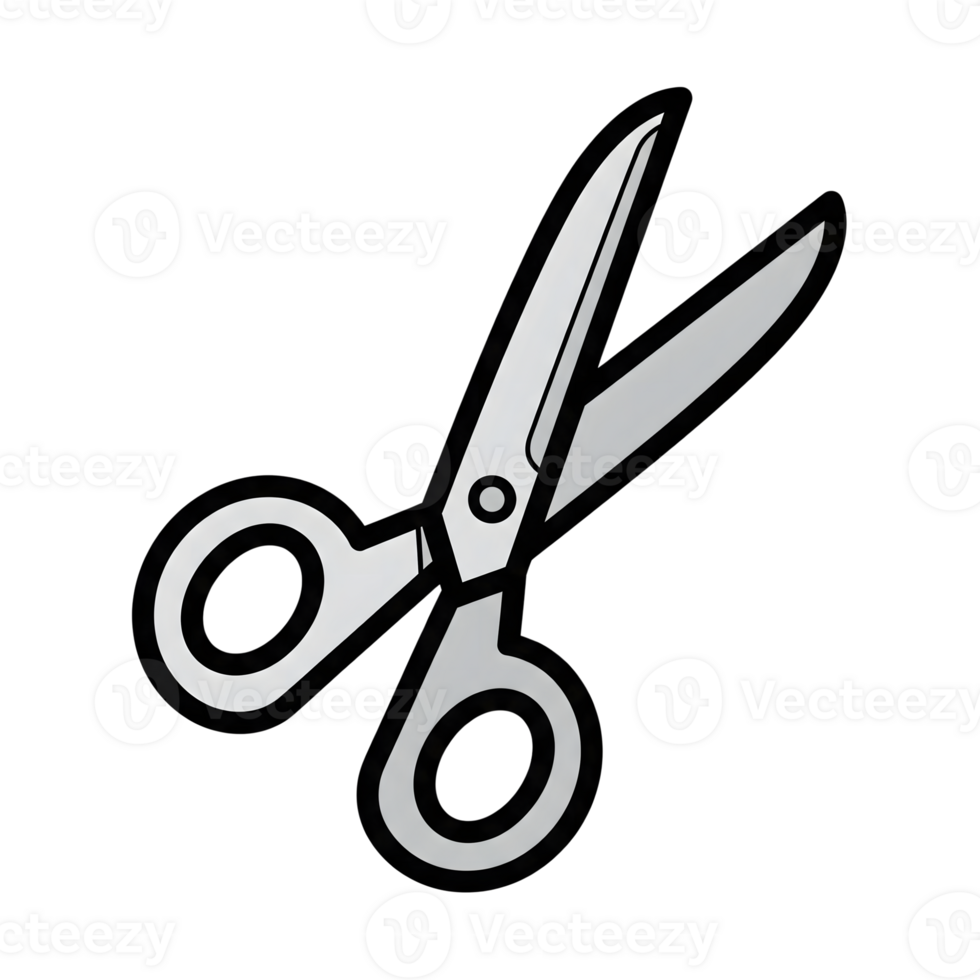 Silver Scissors Icon Graphic Design Element isolated on a transparent background png