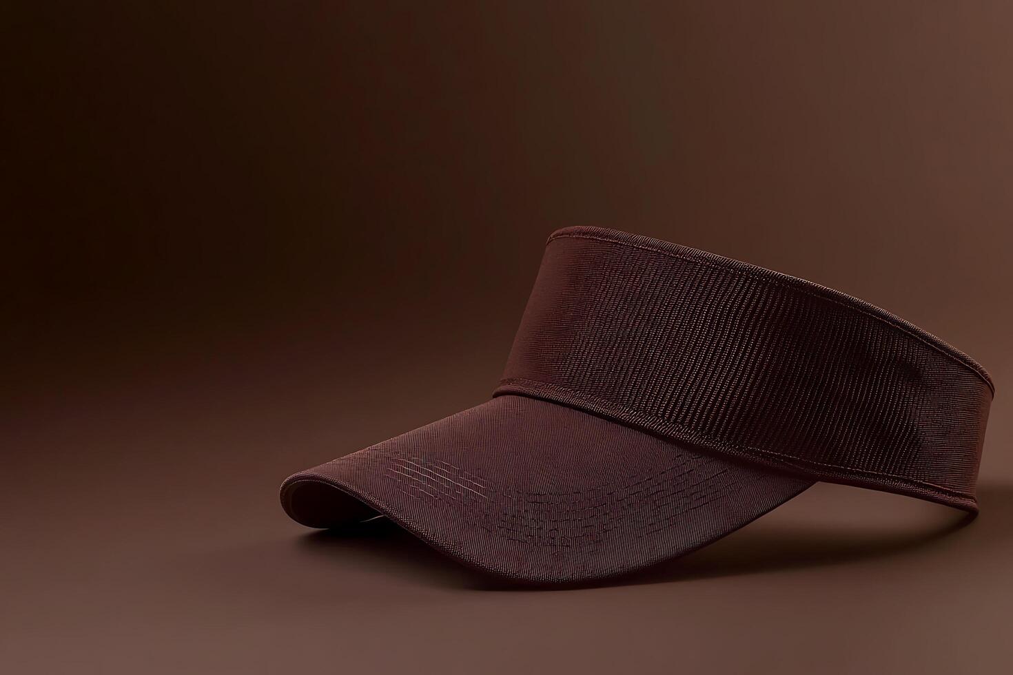 Stylish Brown Sun Visor Cap A Close-up Product Shot. photo