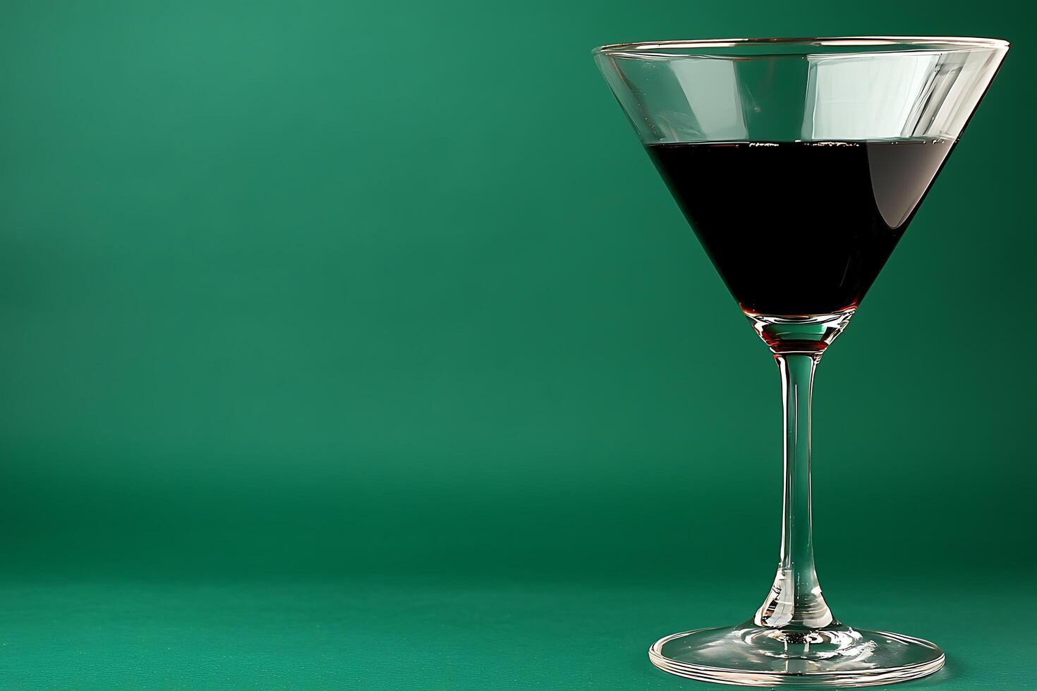 A Glass of Red Wine Against a Green Background Elegant Still Life Photography. photo