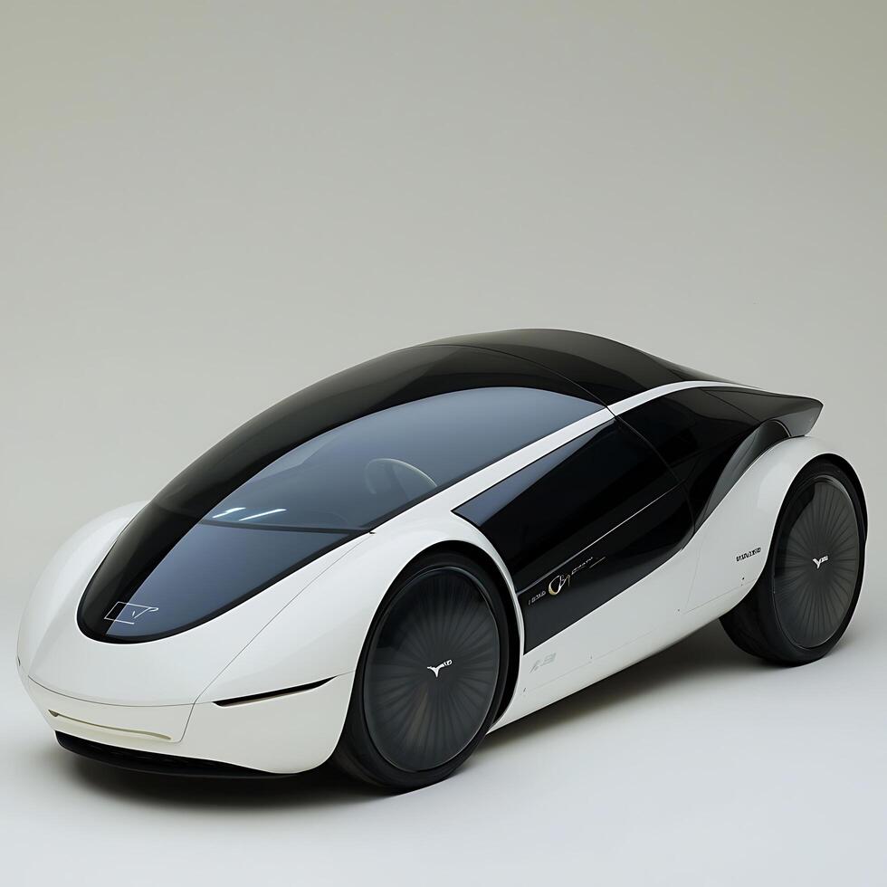 Sleek, Futuristic Electric Car Design A Studio Shot of a Modern Automobile. photo
