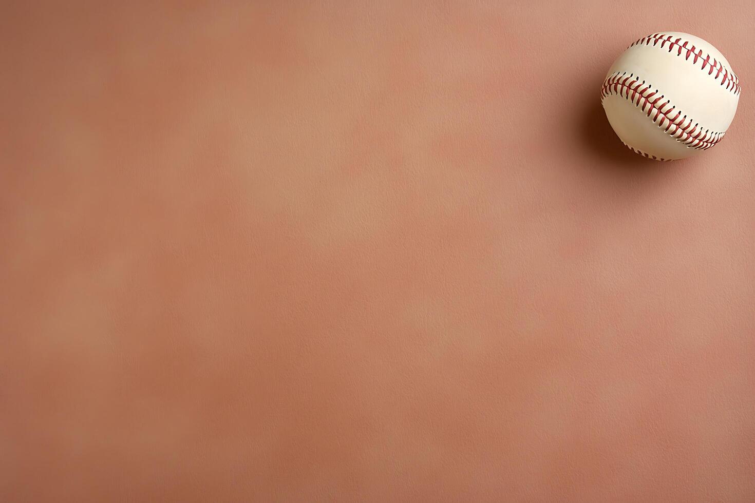 Baseball on a Rustic Peach Background Copy Space for Sports Designs. photo
