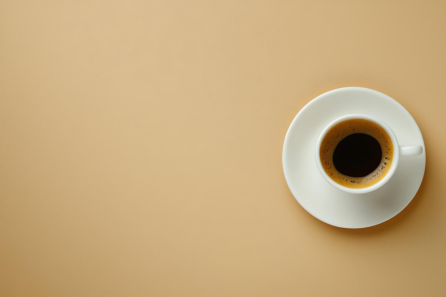 A Cup of Espresso on a Beige Background Simple Coffee Image for Design Projects. photo